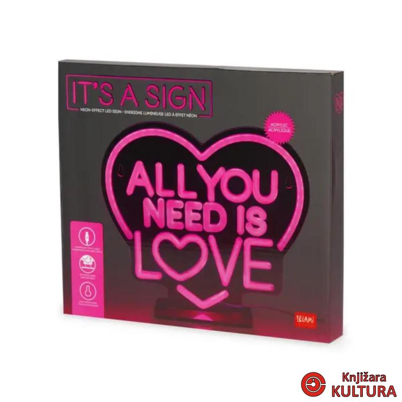 NEONSKI ZNAK ALL YOU NEED IS LOVE 