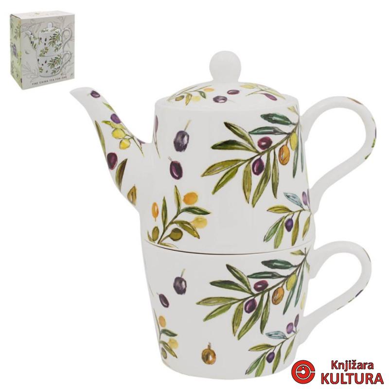 ČAJNIK SA ŠOLJAM OLIVE GROVE LP96903 
