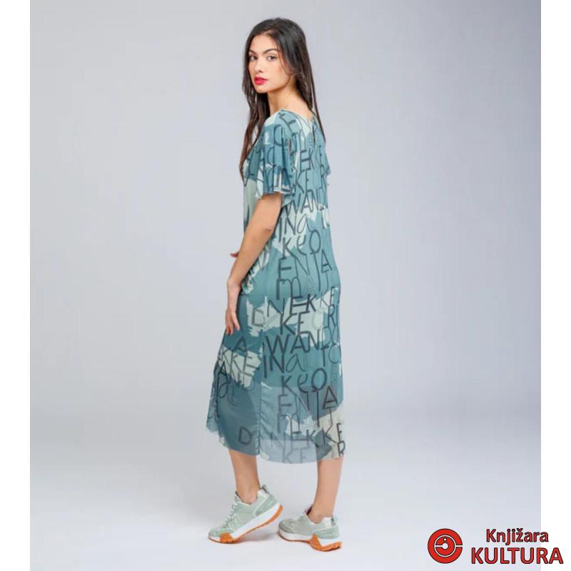 MIDI HALJINA KRATKIH RUKAVOVA -ZELENA - L/XL 40278-201 
