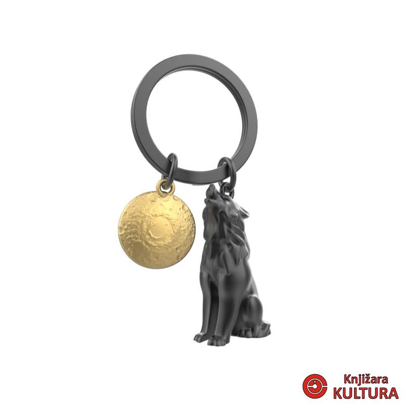 PRIVJESAK ZA KLJUČEVE-METAL- Animal  -Wolf with Moon 