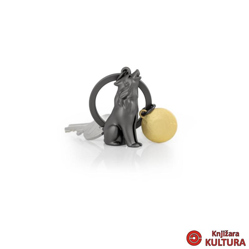 PRIVJESAK ZA KLJUČEVE-METAL- Animal  -Wolf with Moon 