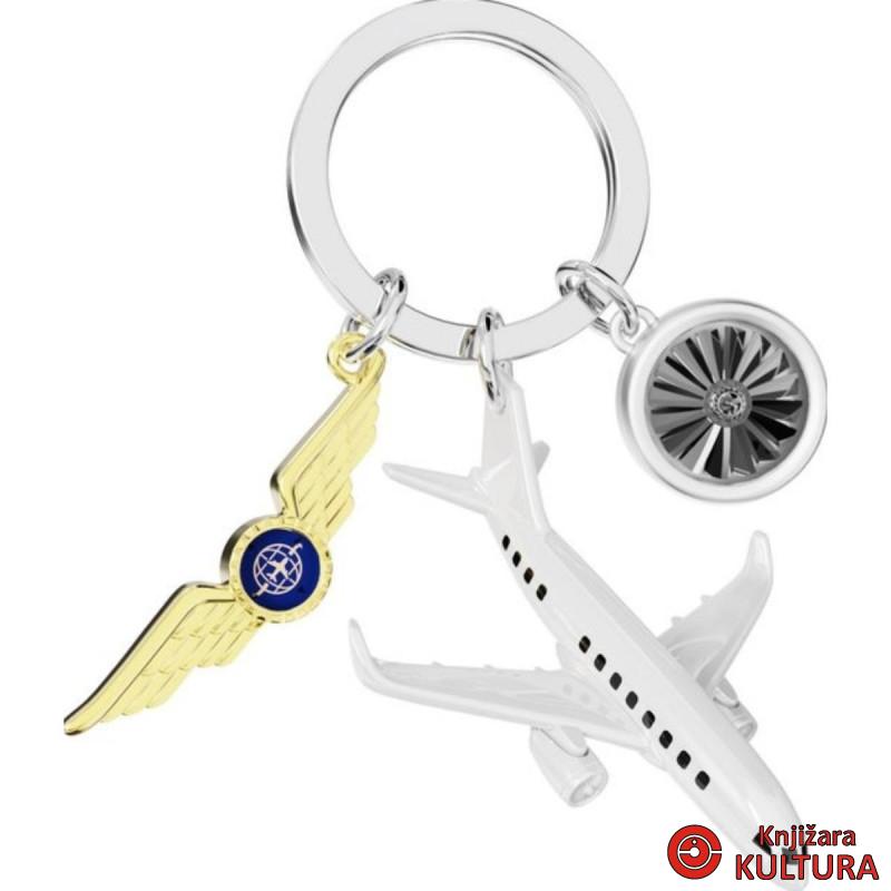 PRIVJESAK ZA KLJUČEVE-METAL- Travel  – Pilot - Airplane, Badge 