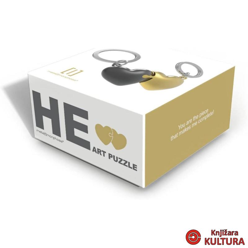 PRIVJESAK ZA KLJUČEVE-METAL- Love  -Puzzle Hearts Gold 