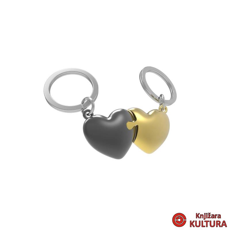 PRIVJESAK ZA KLJUČEVE-METAL- Love  -Puzzle Hearts Gold 