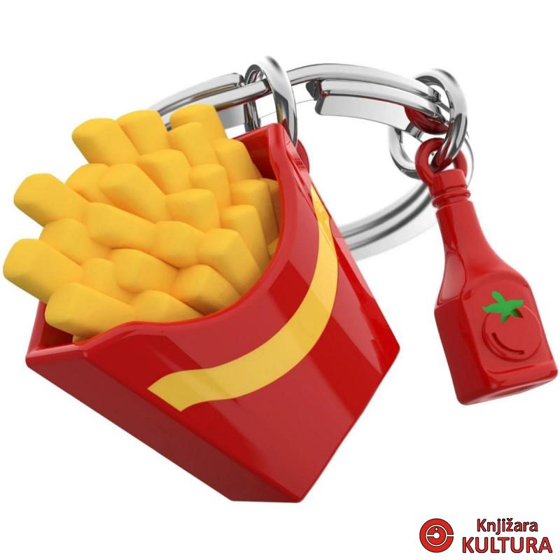 PRIVJESAK ZA KLJUČEVE-METAL- Foodie  -French Fries with Ketchup Bottle 