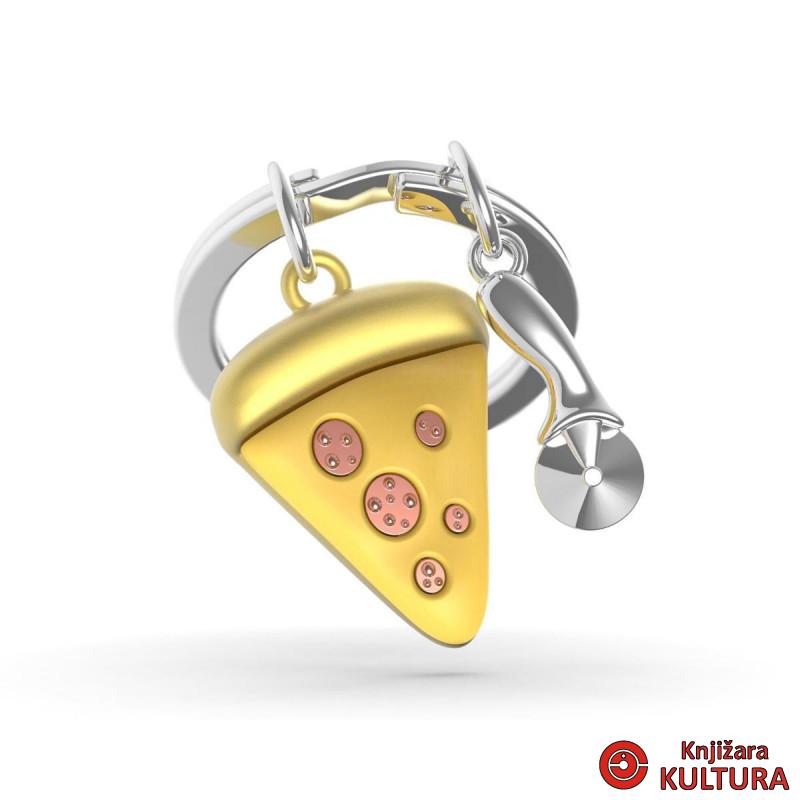 PRIVJESAK ZA KLJUČEVE-METAL- Foodie  -Pizza with Pizza Cutter 