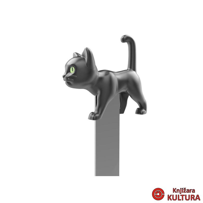 OBILJEŽIVAČ STRANICA 3D METALNI - Black Cat  -  - Glow-in-the-dark eyes 