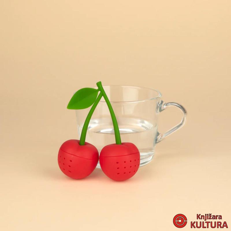 DVOSTRUKI INFUZER ZA ČAJ CHERRY RED SILIKON 