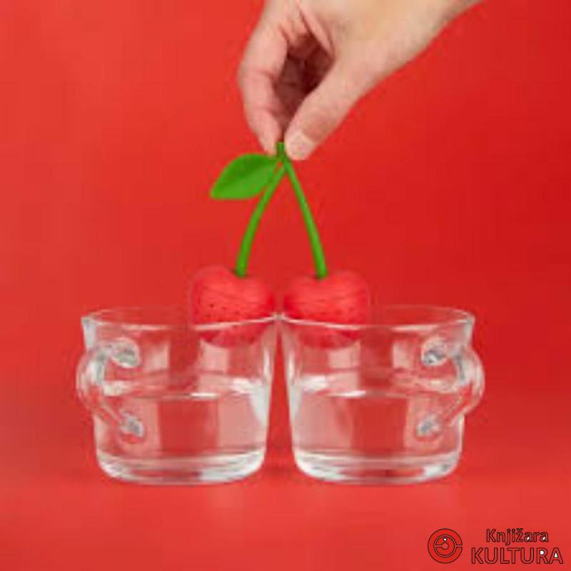 DVOSTRUKI INFUZER ZA ČAJ CHERRY RED SILIKON 