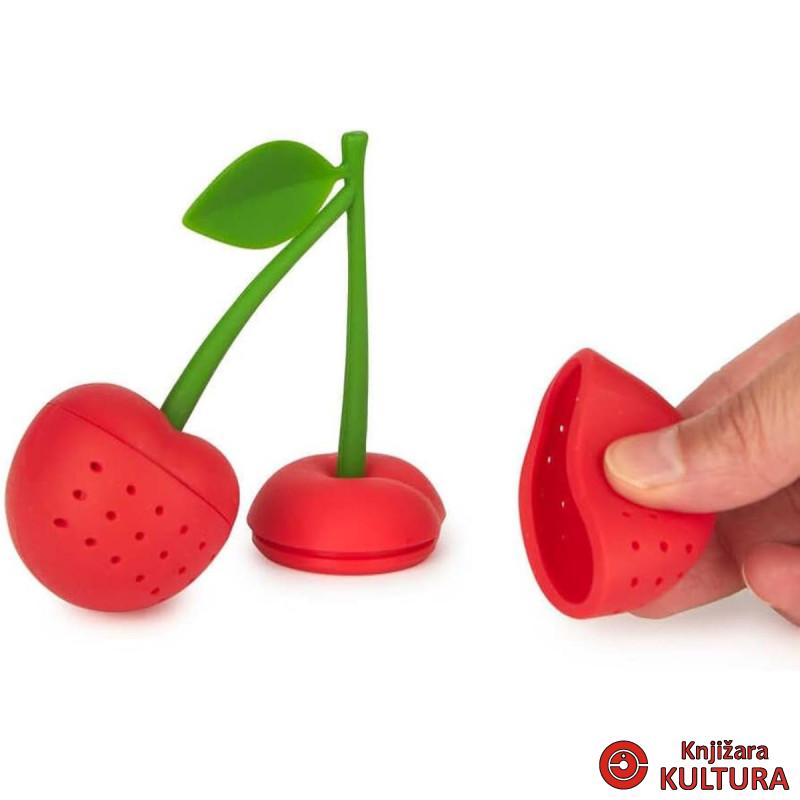DVOSTRUKI INFUZER ZA ČAJ CHERRY RED SILIKON 
