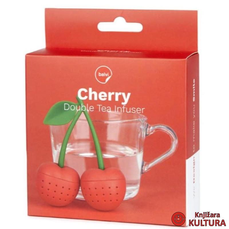 DVOSTRUKI INFUZER ZA ČAJ CHERRY RED SILIKON 