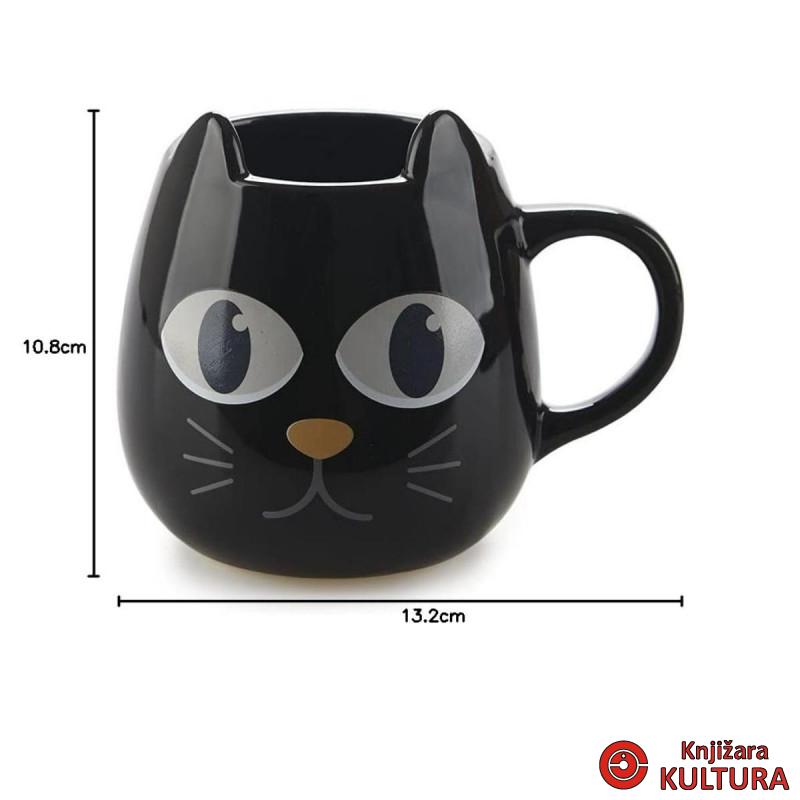 SET ŠOLJICA ZA KAFU WAKE CAT X2 BLACK KERAMIKA 