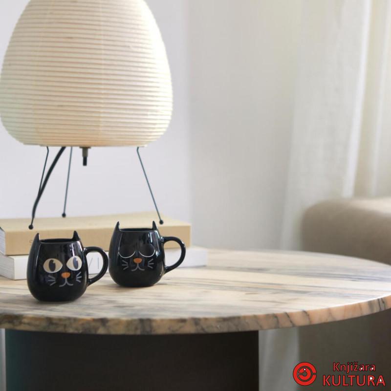 SET ŠOLJICA ZA KAFU WAKE CAT X2 BLACK KERAMIKA 