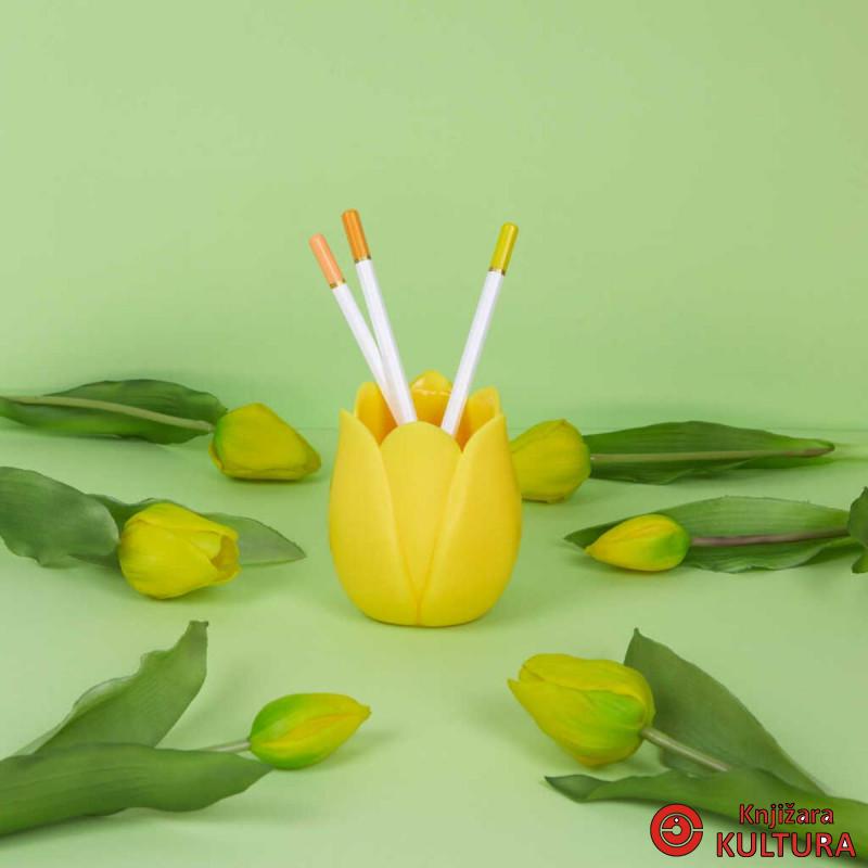 DRŽAČ ZA OLOVKE TULIP YELLOW 