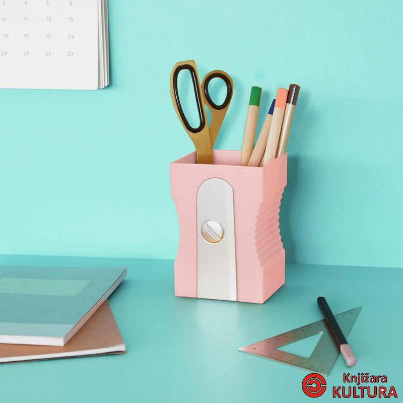 DRŽAČ ZA OLOVKE SHARPENER LIGHT PINK PLASTIKA 