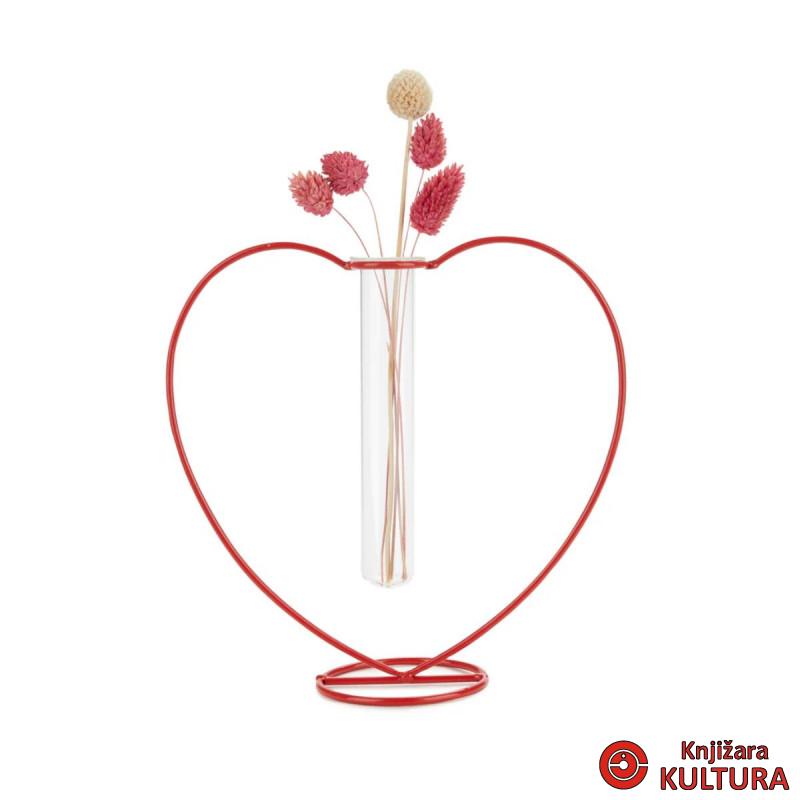 VAZA LOVE SILHOUETTE RED 15CM METAL/GLA 