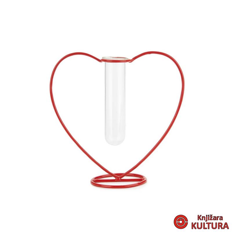 VAZA LOVE SILHOUETTE RED 15CM METAL/GLA 