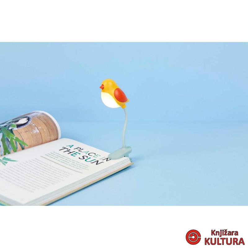 LAMPA ZA KNJIGU BIRDIE YELLOW PLASTIKA 