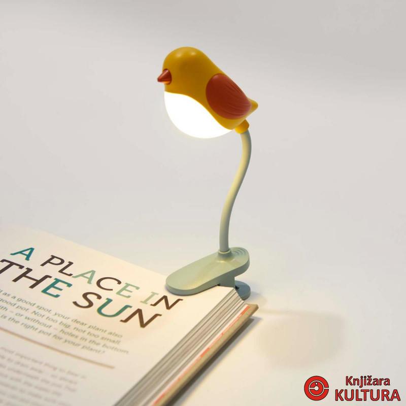 LAMPA ZA KNJIGU BIRDIE YELLOW PLASTIKA 
