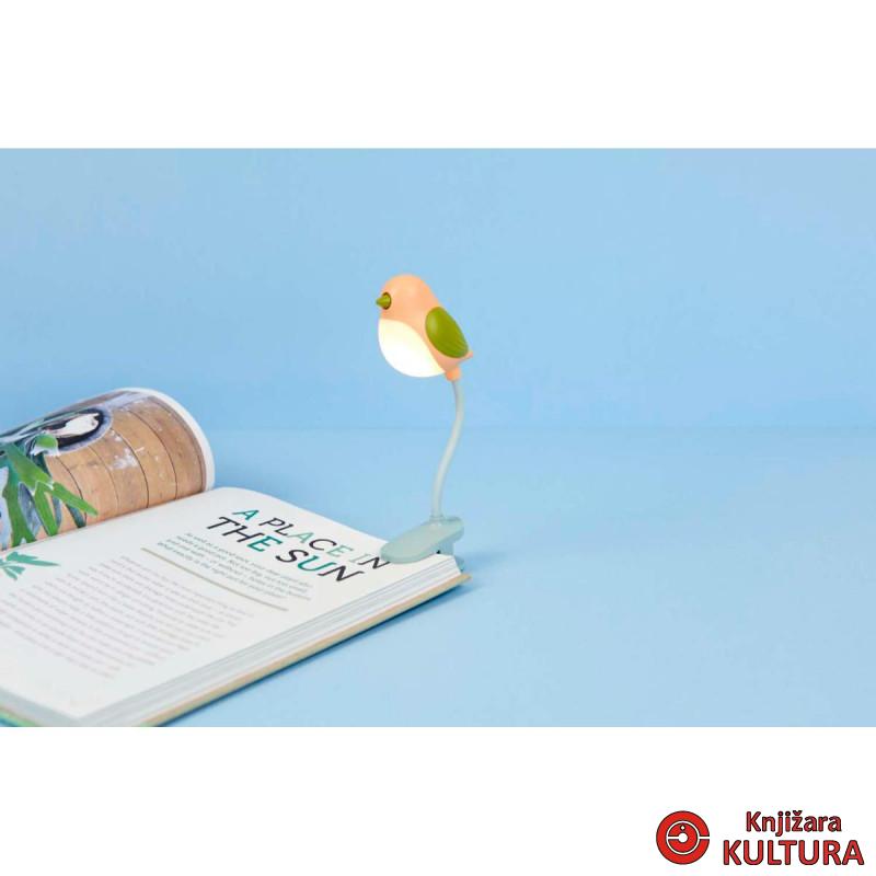 LAMPA ZA KNJIGU BIRDIE PINK PLASTIKA 