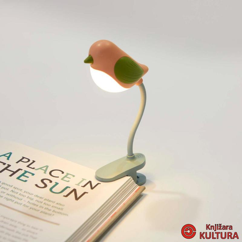 LAMPA ZA KNJIGU BIRDIE PINK PLASTIKA 