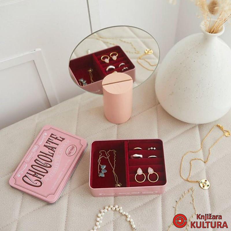 KUTIJA ZA NAKIT CHOCOLATE PINK METAL 