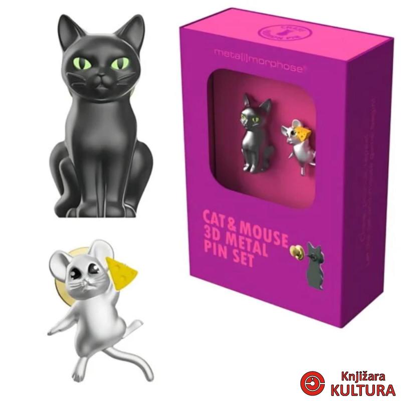 MODNI PIN – SET OD 2 PINA – MAČKA I MIŠ U POTJERI 