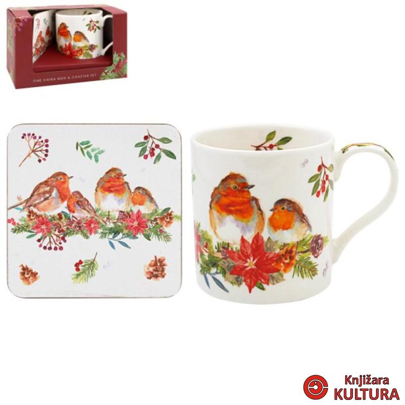 Šolja i podmetač Winter Robins LP55138 