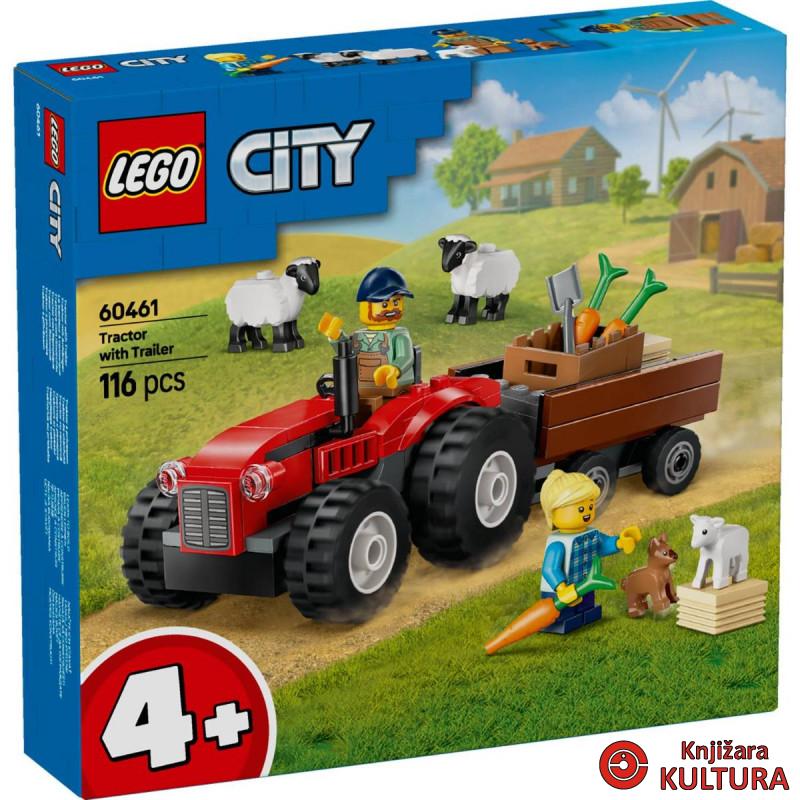 LEGO CRVENI TRAKTOR S PRIKOLICOM I OVCE 