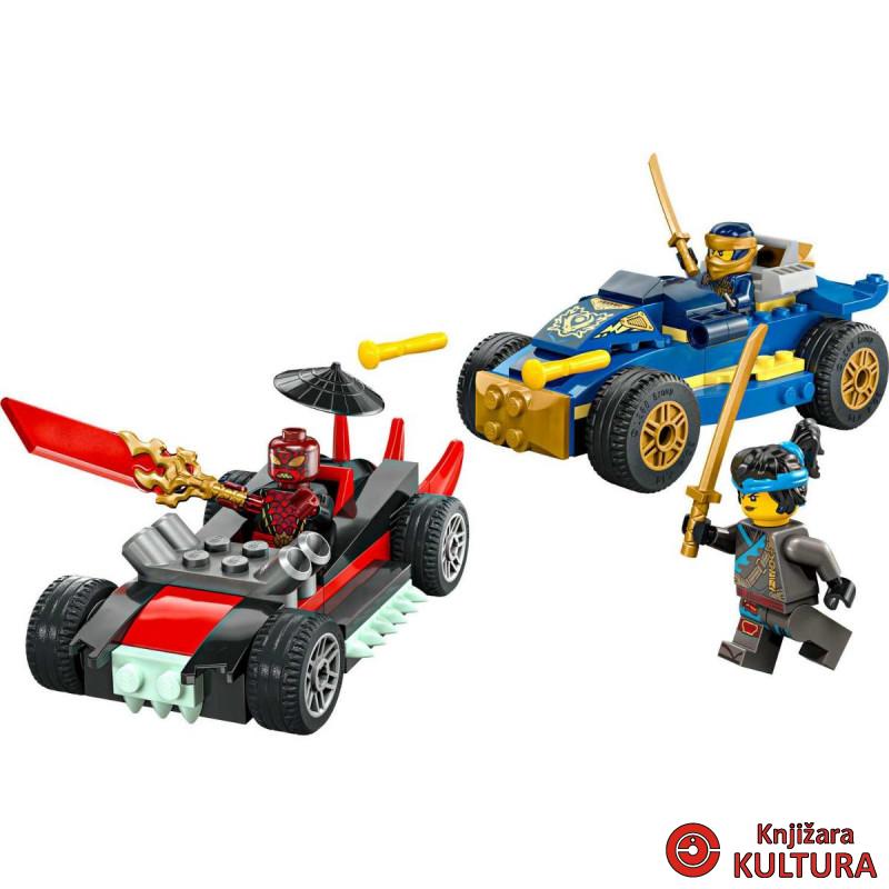 LEGO NINJAGO DVOBOJ TRKAĆIH AUTOMOBILA ROGUE  vs DRIXA 4+ 