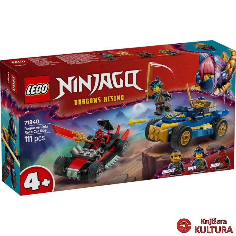 LEGO NINJAGO DVOBOJ TRKAĆIH AUTOMOBILA ROGUE  vs DRIXA 4+ 