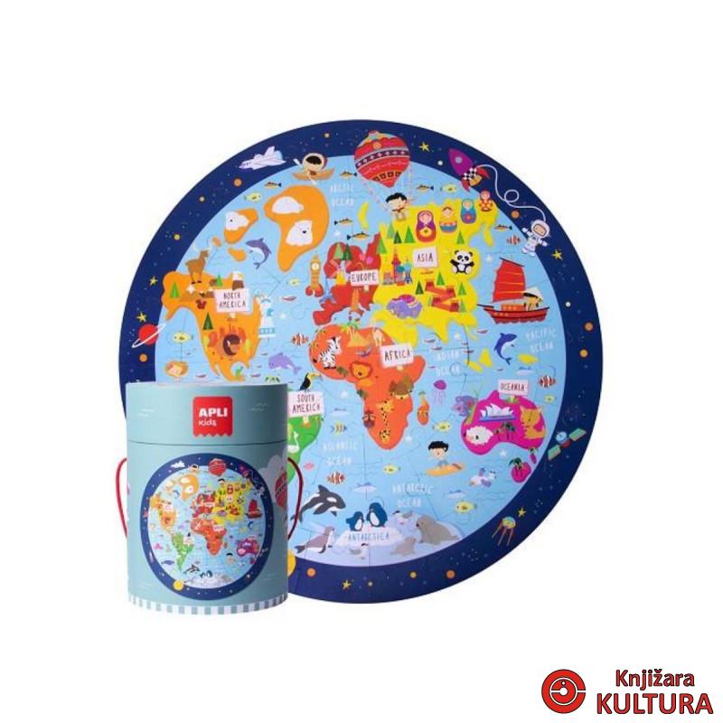 PUZZLE KRUG MAPA SVIJETA 