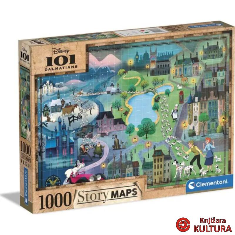 PUZZLE 1000 DISNEY MAPS 101 DALMAT. 