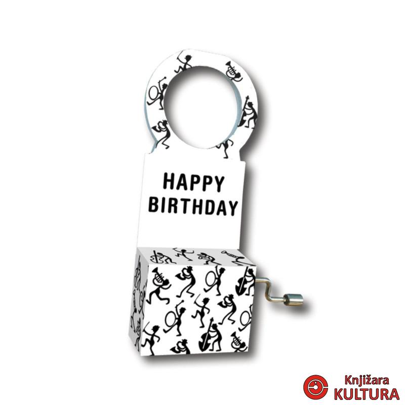 Muz.kutija za flašu H.Birthday muzička figura 