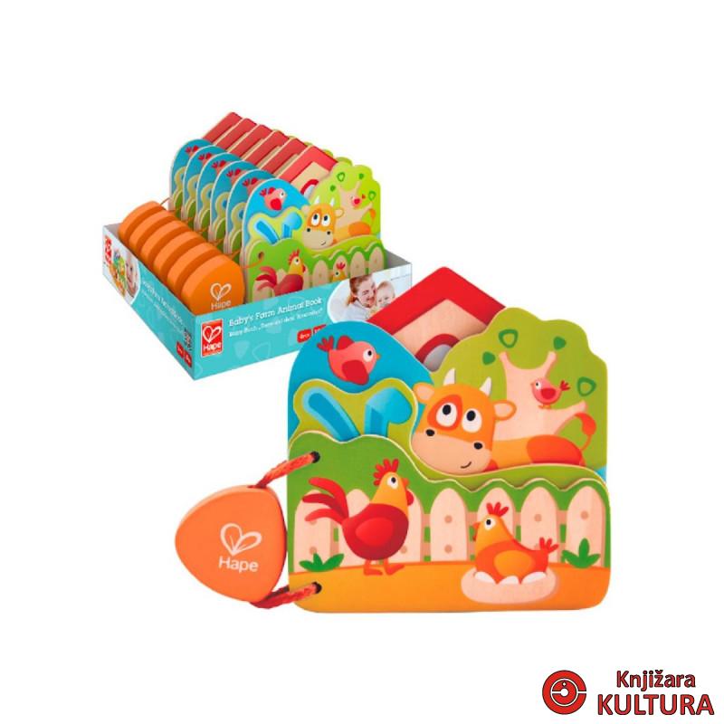 Hape drvena edukativna knjiga farma H0046 
