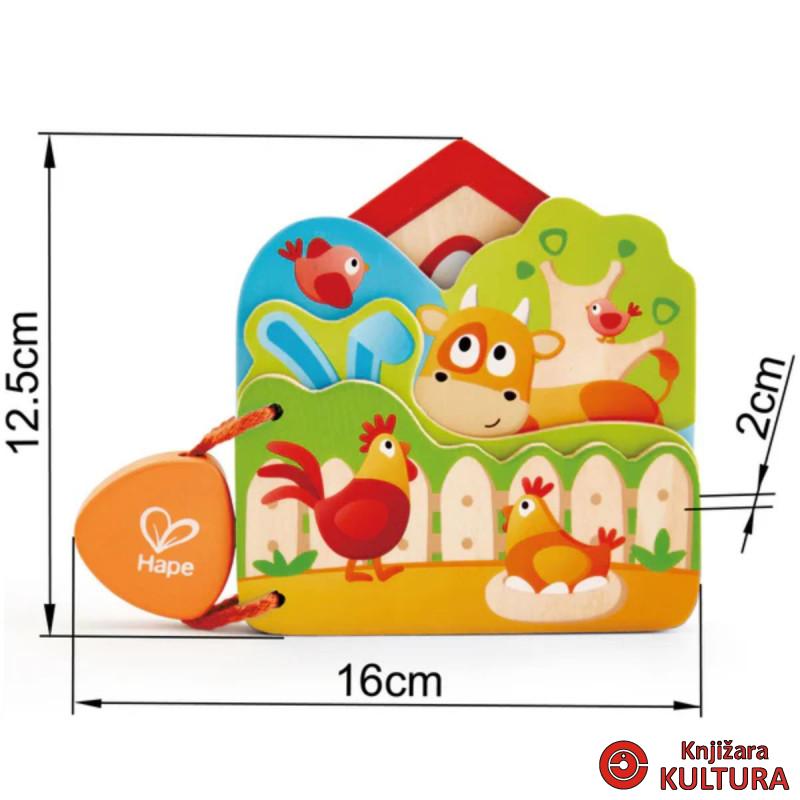 Hape drvena edukativna knjiga farma H0046 