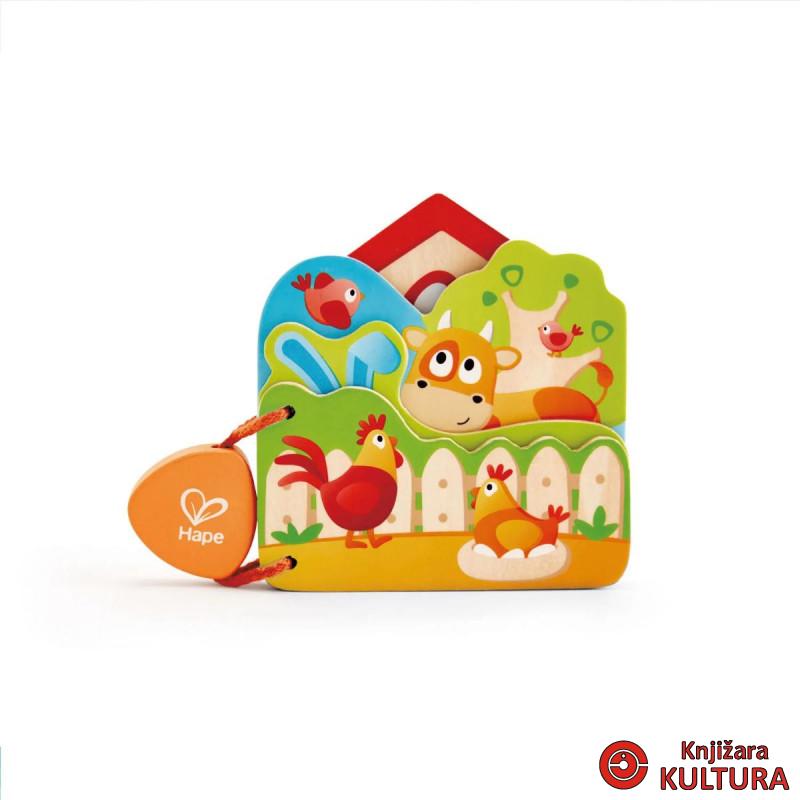 Hape drvena edukativna knjiga farma H0046 