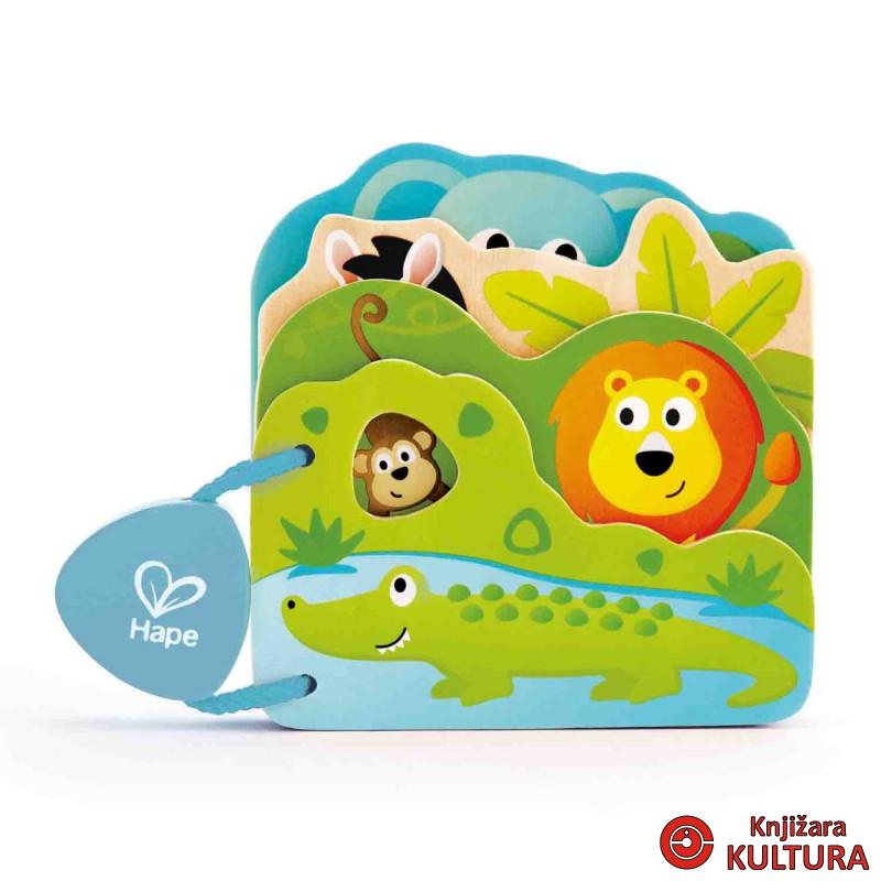 Hape drvena edukativna knjiga divlje životinje H0047 