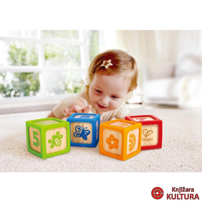 Hape drvene kocke sa silikonskim ivicama 4/1 H0132 