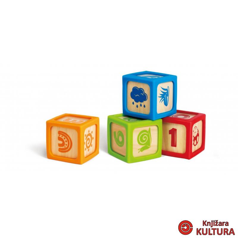 Hape drvene kocke sa silikonskim ivicama 4/1 H0132 