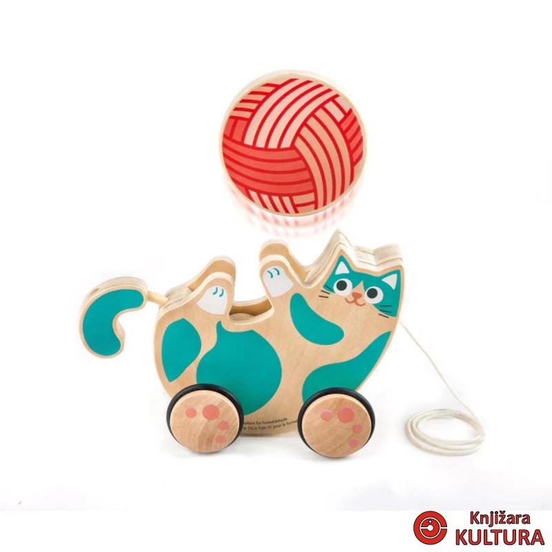 Hape igračka na povlačenje+zvečka maca H0366 