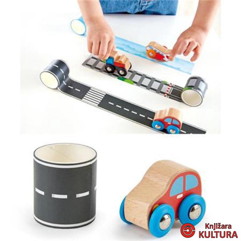 Hape drveni auto sa stazom naljepnica H0463 