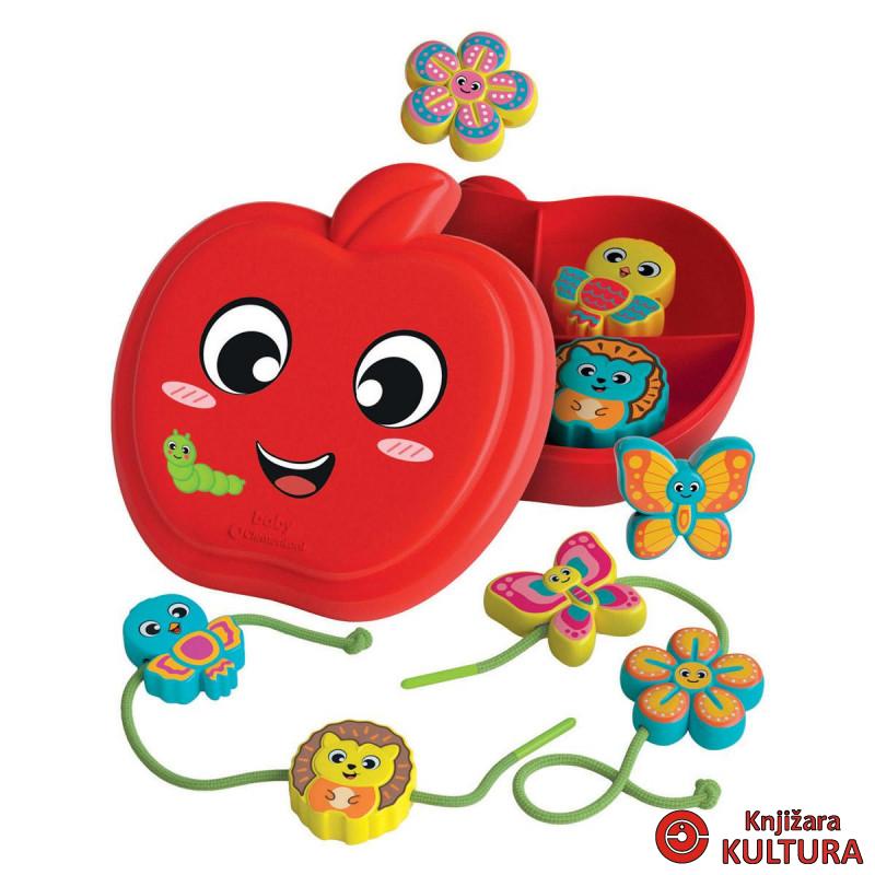 MONTESSORI IGRA PROVLAČENJA PERTLI – JABUKA 