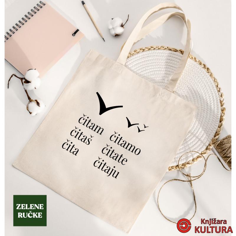 TORBA ZA ŠOPING BOMBAŽ ZELENE RUČKE C/B PRINT 