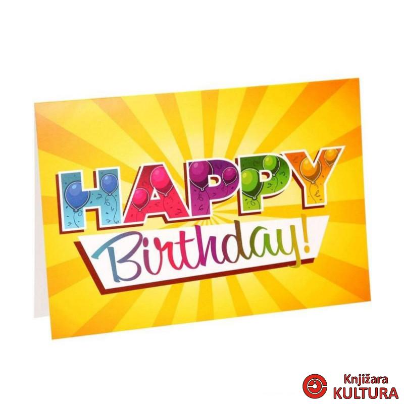 ČESTITKA HAPPY B TEXT/SUNCE 