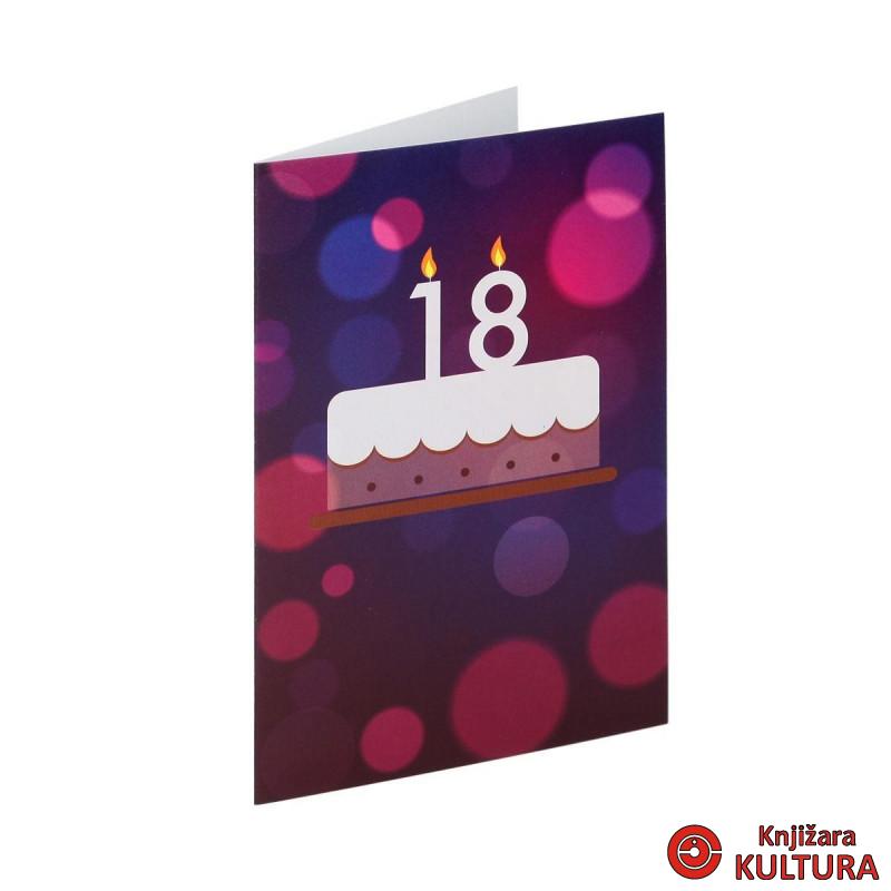 ČESTITKA HAPPY B.GIRL 18G ROZA 