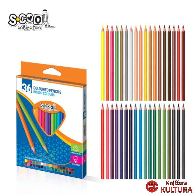 DRVENE BOJICE 36PCS SET TRIANGULAR 
