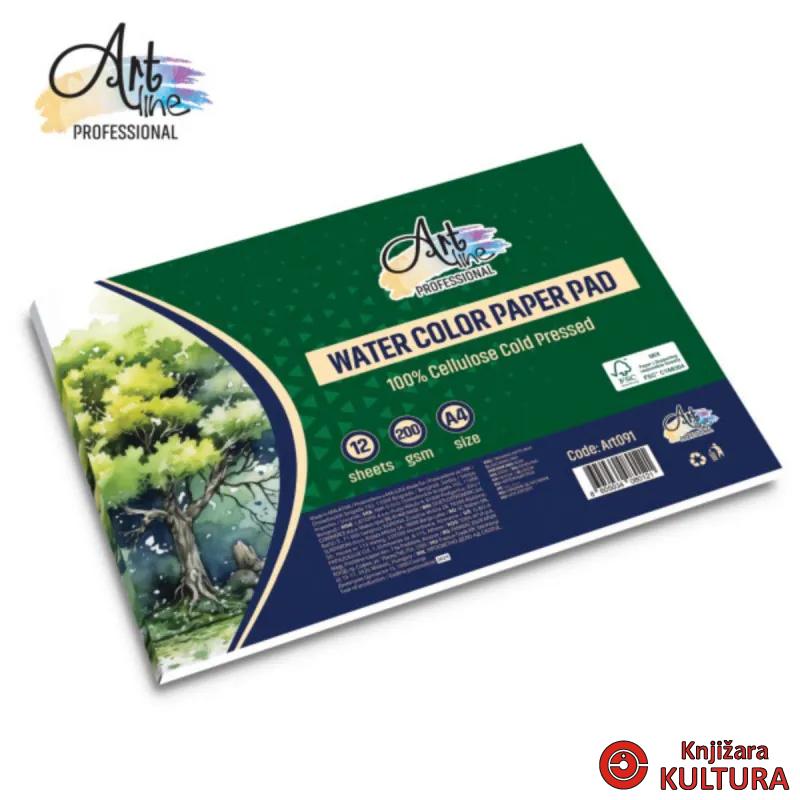 BLOK ZA AKVAREL A4. 12L. 200GSM. FSC. LANDSCAPE 