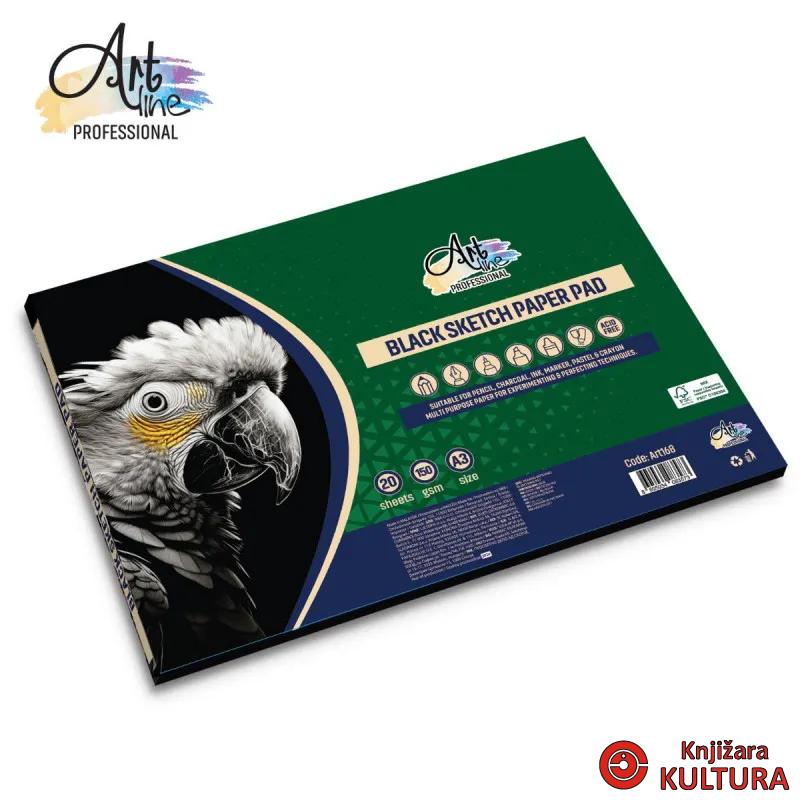 BLOK ZA SKICIRANJE A3 20L.135GSM BLACK SPIR. LANDSCAPE ART168 