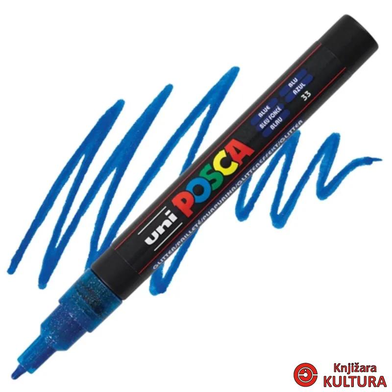 MARKER UNI PC-3ML POSCA GLITER PLAVI 